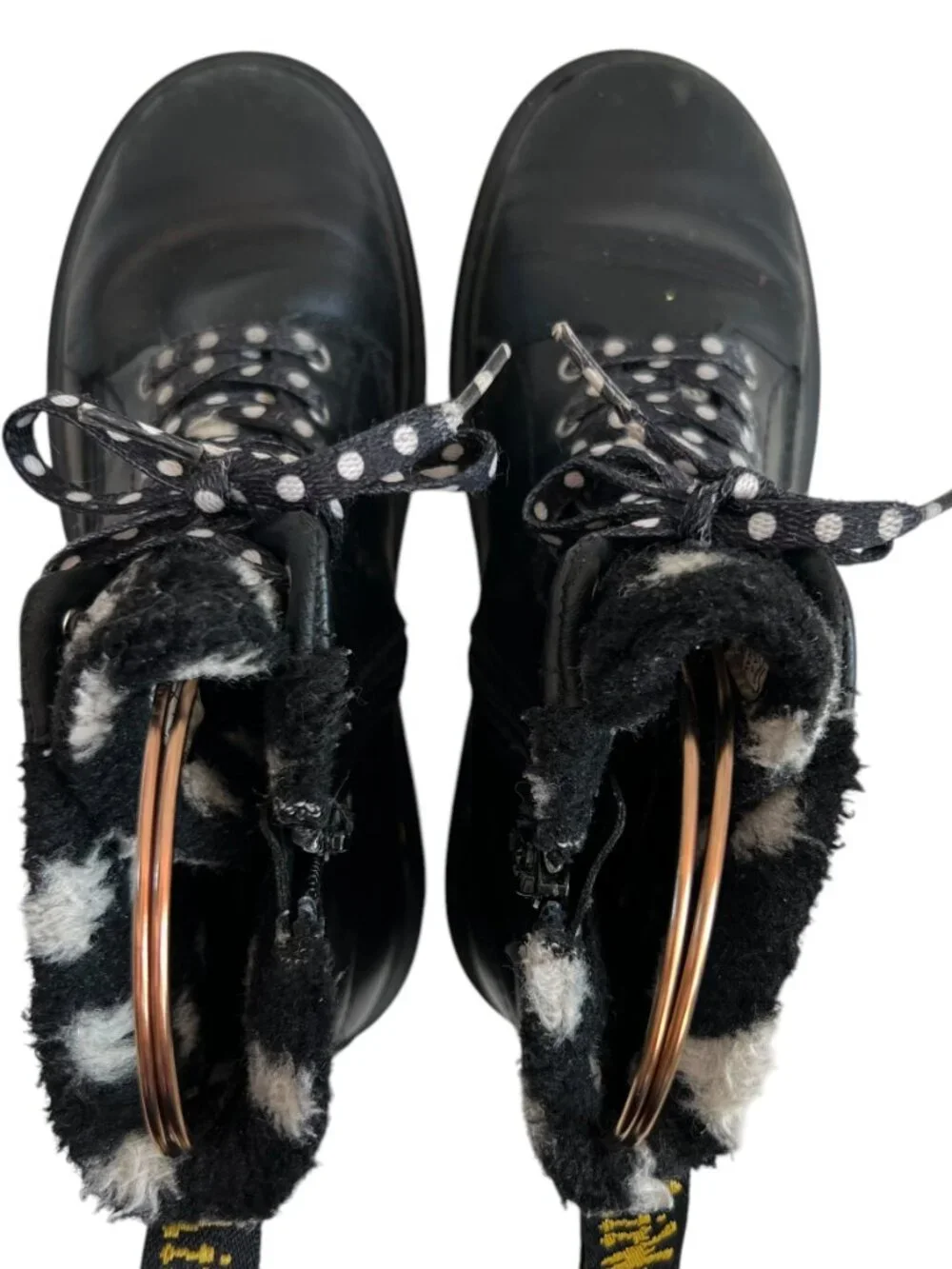 Dr Martens boots Youth 1460 Serena Faux Fur Lined Leather Lace Up black size 5